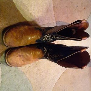 Boots Ariat 10D brown with dark blue uppers